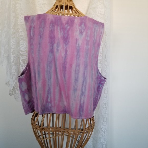 Vintage Tie Dye Purple & Pink Vest - Picture 7 of 15